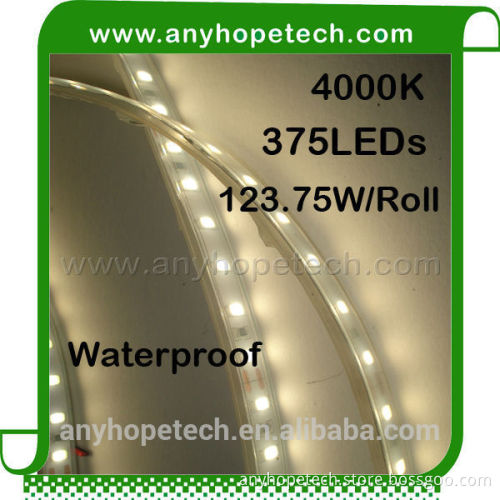 New type outdoor 5730smd 75leds per 5m waterproof car led light tape